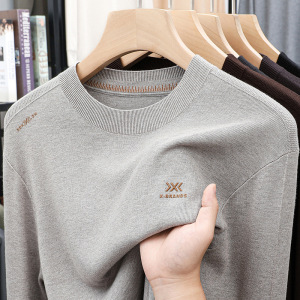 新款半拉链男式圆领针织衫毛衣秋冬长袖百搭内搭男装保暖上衣