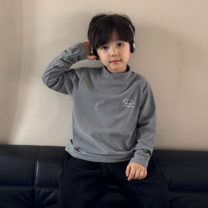 童酷儿童冬款湖州织里童装百搭加厚T恤恐龙印花男童打底衫潮