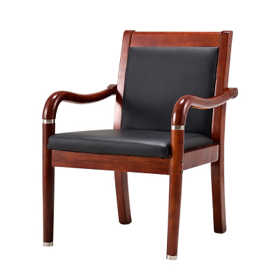 全简会议椅实木椅中式办公椅皮革座椅