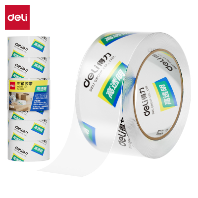 得力30205封箱胶带48mm*100y*50um 高透 6卷/筒