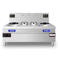 盛远商用电磁大锅灶加厚不锈钢机身 纯铜线圈 防水设计 智能机芯 双炒双温