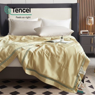 镂空宽边兰精天丝蚕丝蛋白夏被夏凉被丝滑凉感轻薄空调被