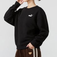 彪马(PUMA)卫衣女装新款圆领休闲服跑步运动上衣加绒保暖套头衫685587-01 ZP