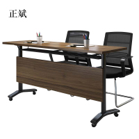 正斌折叠培训桌椅组合长条形桌拼接现代简约双人桌子带轮双层会议桌[工厂现做 7天内发货]