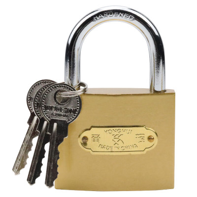 盛融乾 仿铜通开挂锁防盗通用锁具宿舍柜门锁户外家用锁 通开63mm配1把钥匙 仿铜挂锁