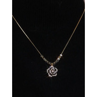 山茶花方块项链女锆石锁骨链时尚气质花朵设计简约百搭颈链饰品女送女朋友老婆情人节七夕生日礼物