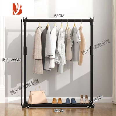 三维工匠单杆式晾衣架落地简易晾衣杆室内晒衣架卧室凉衣架衣服架子挂衣架