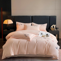 全棉长绒棉磨毛刺绣四件套 秋冬加厚保暖刺绣套件