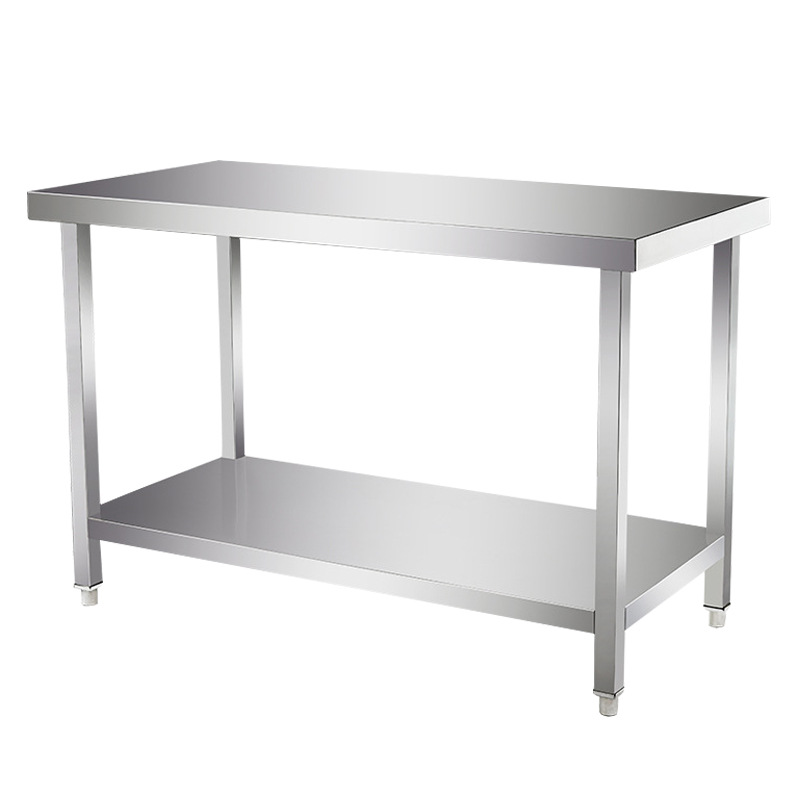 晋舰 打荷台不锈钢工作台置物架厨房操作台 双层1800*600*800mm