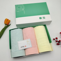 优品尚竹竹纤维彩虹中巾三条装礼盒YZ-2003