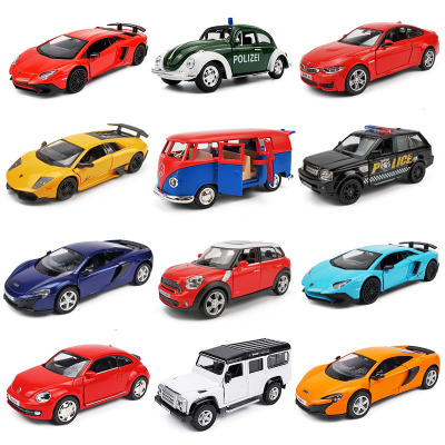 正版授权-儿童1:36车模奔驰大g兰博基尼福特野马模型车停车库场仿真合金男孩玩具粉色小汽车模