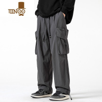 YANXU美式冲锋裤男生潮牌高街工装长裤子男款直筒阔腿运动休闲裤