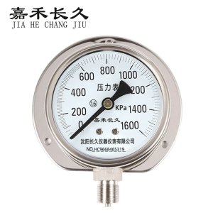 嘉禾长久 不锈钢风表压力表径向带边 Y100BF/T块