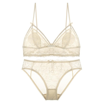 可莉允维纳斯祝福蕾丝法式内衣套装女性感无钢圈夏季薄款小胸三角杯文胸文胸套装