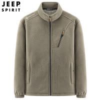 JEEP吉普男士摇粒绒外套秋冬新款加绒加厚户外休闲保暖抓绒卫衣男