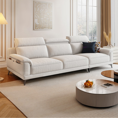 虔度北欧简约三人位转角皮沙发大户型客厅组合设计多功能头层牛皮舒适耐用