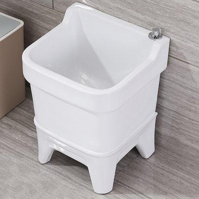 阳台陶瓷拖把池家用高脚落地式洗拖布池地盆大号卫生间墩布池小号