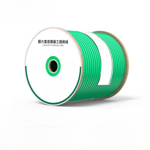 创德网线 监控 宽带连接线工程网线 无氧铜 支持POE供电 可裁剪 超六类屏蔽60857-F 300米铝箔加编网