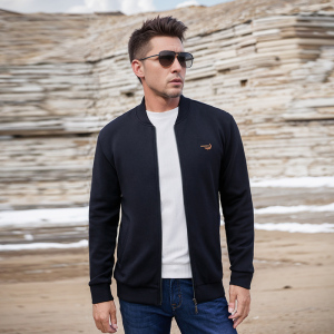 鳄鱼恤CROCODILE 棒球领拉链卫衣男士秋冬时尚休闲立领夹克