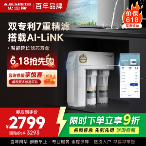 AO史密斯净水器家用整机保5年 3:1高水效专利MAX3.0反渗透滤芯2升/分钟厨下式直饮净水机R2000HWi-E