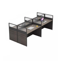 迅迈 四人位2450*1220*1100mm 职员办公桌现代工位 员工桌屏风 卡位卡座