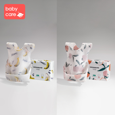 babycare宝宝吃饭围兜一次性婴儿喂饭围嘴饭兜神器防水防脏口水巾洛尔卡香蕉+帕耶特苹果（40片装）