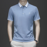 春夏季新款男士纯色短袖Polo衫商务休闲轻商务翻领男装新疆棉