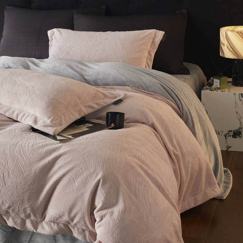 铂金暖绒 | 高级感肌理轻奢花牛奶绒四件套双面宝宝绒保暖加厚