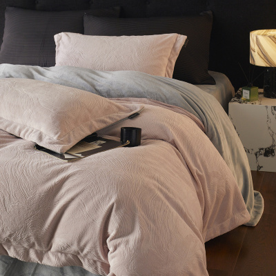 铂金暖绒 | 高级感肌理轻奢花牛奶绒四件套双面宝宝绒保暖加厚