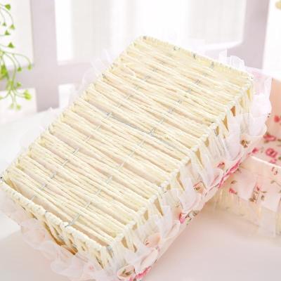 家柏饰(CORATED)布艺藤编收纳筐桌面遥控器收纳篮化妆品收纳盒篮杂物篮收纳盒