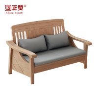 正赞 实木沙发办公沙发白蜡木双人位 1480*760*960mm