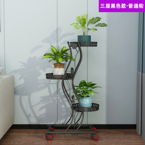 花架置物架铁艺多层带轮省空间花盆架阳台客厅落地绿萝爬藤架子