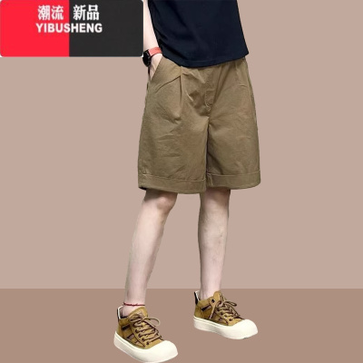 YIBUSHENG短裤女2024年季新款韩版薄款松紧腰休闲裤简约百搭时尚五分裤潮