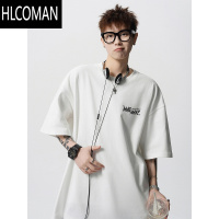 HLCOMAN美式潮牌印花情侣短袖男夏季青少年痞帅半袖T恤oversize体恤