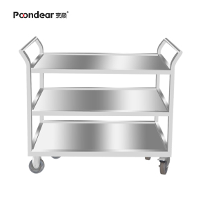 烹巅Poondear 不锈钢推车三层餐车