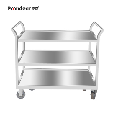 烹巅Poondear 不锈钢推车三层餐车