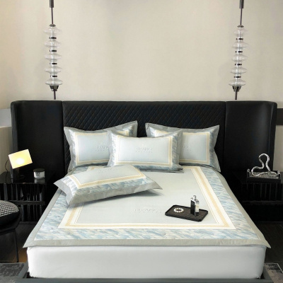 A类数码印花冰丝席三件套夏季加厚可水洗轻奢床笠款空调凉席