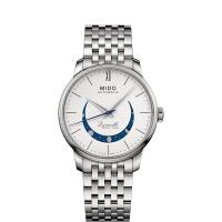 Mido美度 男式腕表手表银色不锈钢自动机械手表三针圆形商务手表