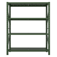 正斌消防铁锹镐农具摆放架安保装备器材存放架绿色盾牌货架1.5米货架中型-主架