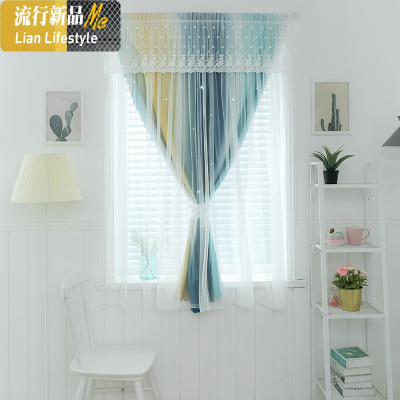 魔术贴窗帘免打孔安装遮光卧室飘窗小窗户粘贴式自粘2019新款布 三维工匠