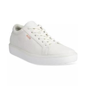 爱步(ECCO)女士软皮圆头系带透气舒适休闲板鞋