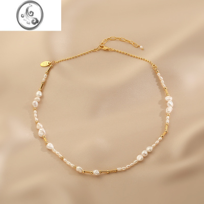 JiMi欧美复古时尚巴洛克淡水珍珠项链女气质个性轻奢小众ins潮锁骨链