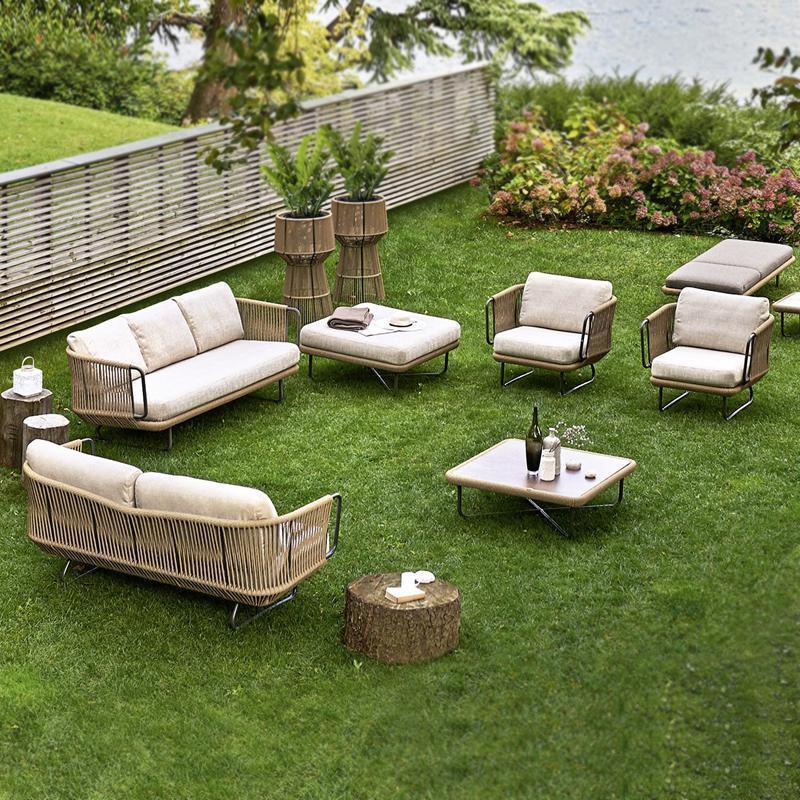 森美人户外沙发庭院花园躺椅客厅阳台休闲躺床室外露台茶几组合家具绳