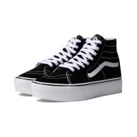 VANS高帮趣味印花休闲板鞋女鞋帆布圆头松糕底系带运动鞋