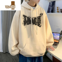 YANXU美式连帽卫衣男士2023新款休闲大码潮牌复古男生上衣服