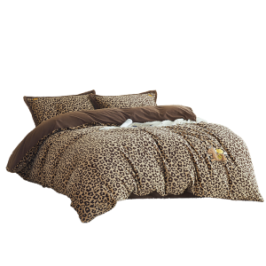 LA MAISON DE SASHA马上暴富暖绒抗静电四件套 A类柔软亲肤加厚床单款 豹纹 1.5/1.8m适用