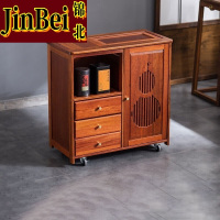锦北实木移动茶水柜茶桌边柜泡茶台家用烧水壶一体边柜单门三抽带盖板