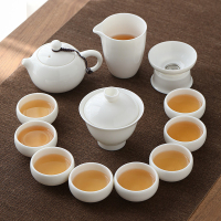苏氏陶瓷(SUSHI CERAMICS)羊脂玉茶具套装德化中国白瓷功夫茶具茶杯三才盖碗礼盒装