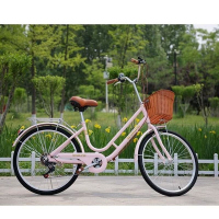 女士式24寸26自行车校园大学生男变速免充气淑女上班代步单车