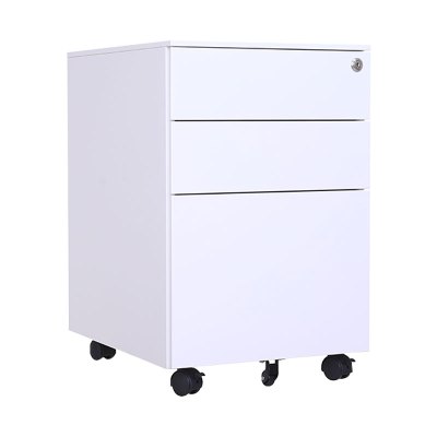 臻远 ZY-HDGB-02 钢制活动柜办公文件柜三抽储物矮柜 侧拉款白色